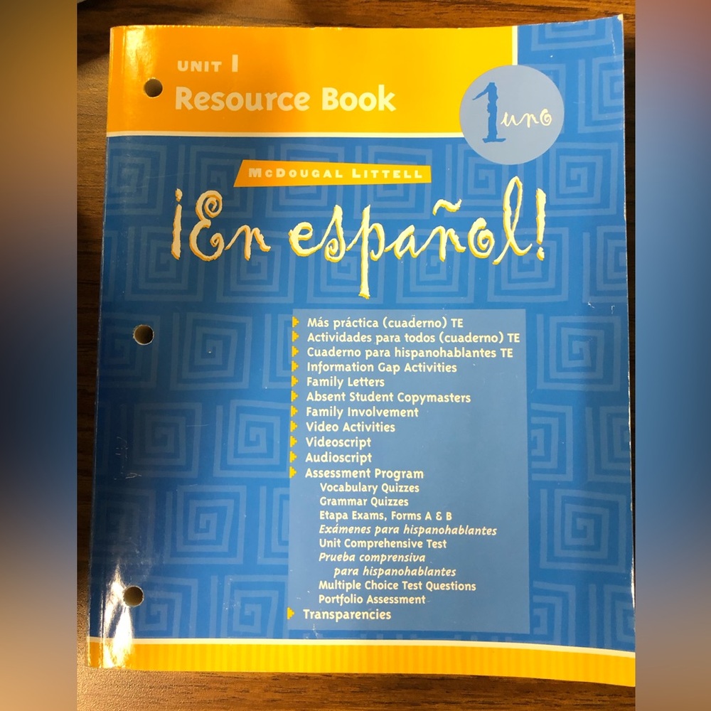 VTG En Espanol 1 Unit Resource Book McDougal Littell 2004